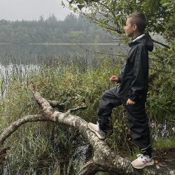 Regnst 2-delt til brn i sort