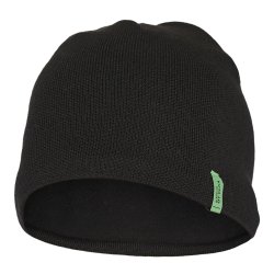 Sort strikhue med lille gr�n detalje i siden